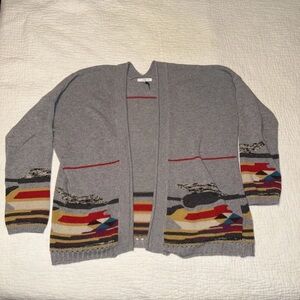 Fate Gray Multicolor Patterned Cardigan